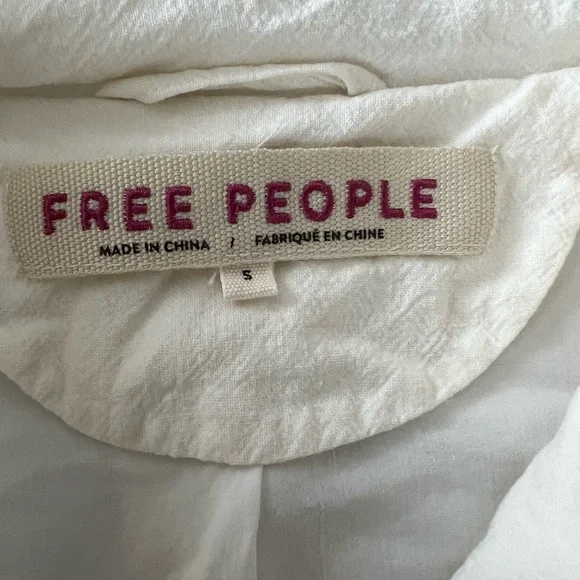 Free People Olivia Ivory Oversized Blazer Boho Relaxed Double Breasted S
